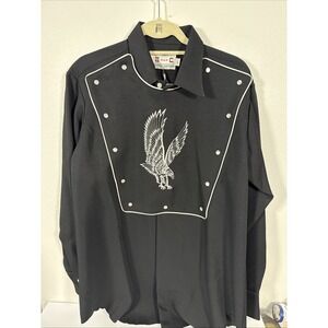 NWT H‎ Bar C California Ranchwear Eagle Bib Mens 16 1/2 Pearl Snaps L/S G2